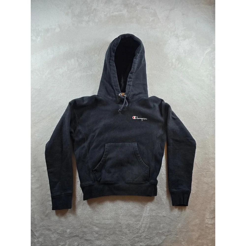 Champion‎ Reverse Weave Hoodie Sweatshirt Womens XS Black Fleece Heavyweight